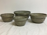 Group of 4 Nesting Pottery Mixing Bowls