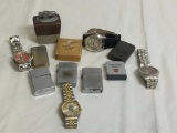 Group of Men's Wristwatches & Butane Lighters