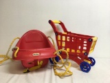Child's Plastic Grocery Cart & Swing