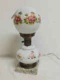 Vintage Hand Painted Gone with The Wind Electric Lamp w/Marble Base