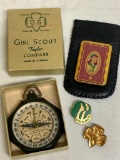 Vintage Girl Scout Pin & Compass