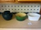 French, Cast Cookware, Corning Type Bowl and Pottery Bowl