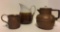 3 Piece Lot Incl Pottery Pitcher, Copper Cup & Coffee Pot