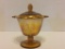 Raised Lidded Carnival Glass Candy Dish
