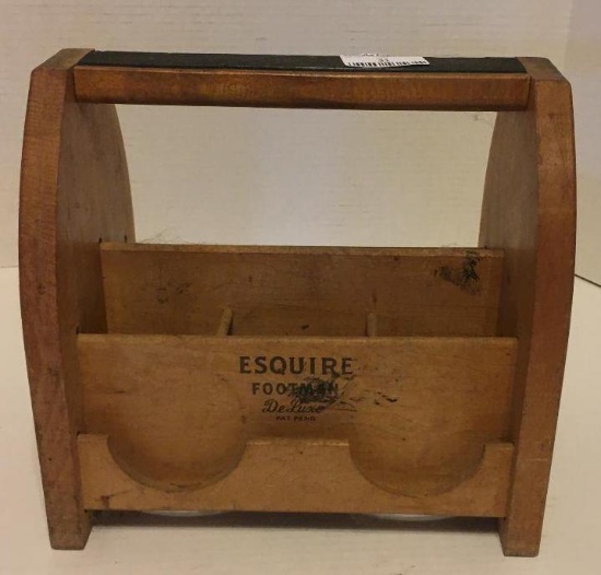 Esquire Footman Deluxe Wood Shoe Shine Carrier