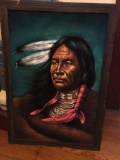 Framed and Appears to be Hand Painted Indian