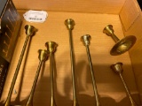 7 Piece Set Brass Candlestick Holders