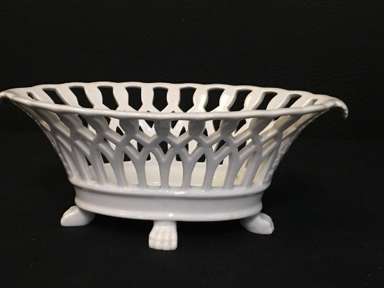 White Porcelain Basket Made in Portugal