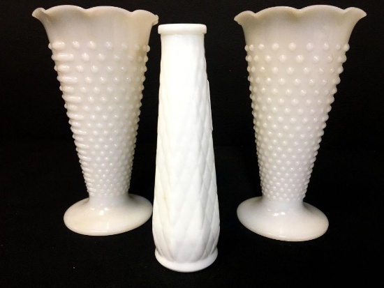 Group of Milk Glass Vases