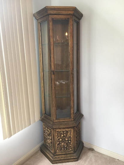 Ornate Wood & Glass Display Case