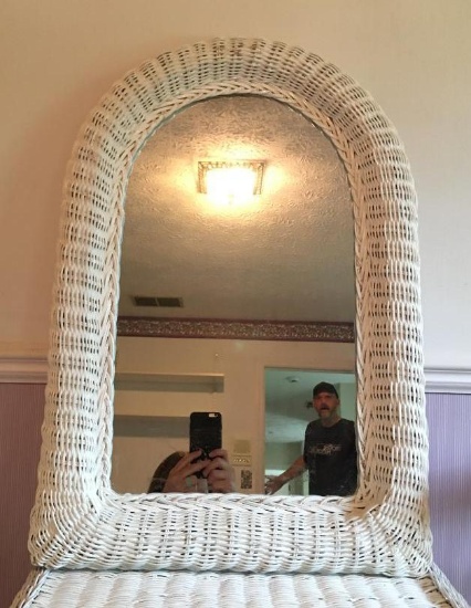 White Wicker Mirror from Pier One