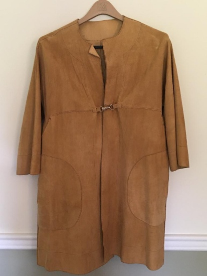 Camel Color Leather Coat