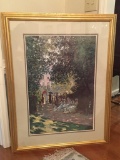 Framed and Matted Monet Garden Print