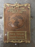 Vintage New York Worlds Fair Plaque