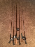 Variety of Fishing Poles and Reels
