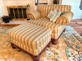 Bernhardt New Vintages Overstuffed Chair and Matching Ottoman