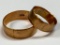Pair of Gold Bands One Marked 14K