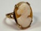 14k Gold Cameo Ring Size 3.75