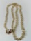 14k Gold Graduated Pearl Necklace w/Ruby Clasp
