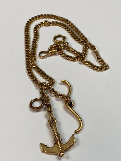 14k Gold Nautical Watch Chain