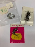 Three Small Sterling Silver Charms as Pictured