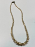 Faux Pearl Necklace with Clasp that is Marked Sterling