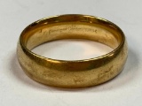 14k Gold Wedding Band w/Inscription