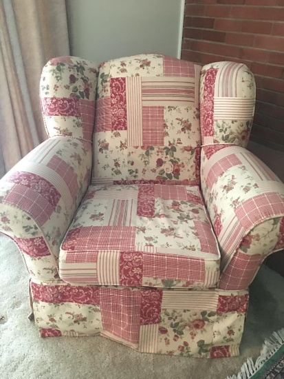 Floral Patchwork Accent Swivel Rocker by Guild Craft