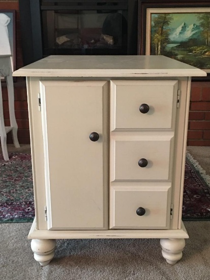 End Table w/Cabinet & CD Slide Outs by Riverside