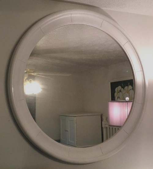 Plastic Framed Round Mirror