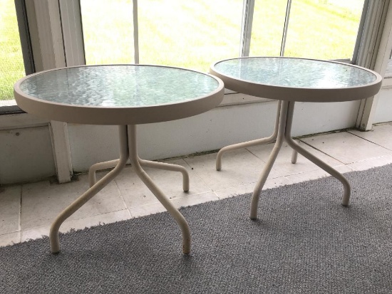 Pair of Round Outdoor Sice Tables