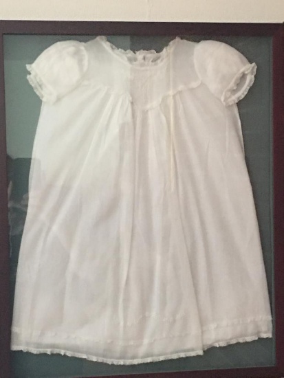 Shadow Box w/Antique Christening Dress