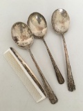 Group of Sterling Silver Spoons & Comb