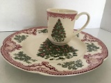 Johnson Bros Christmas Cookie Plate & Mug