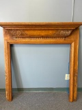 Ornate Antique Wood Fireplace Mantle