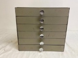Small, Vintage Metal Filing Cabinet w/6 Drawers