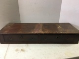 Antique Wood Box w/Two Drawers