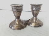 Pair of Sterling Weighted Candlestick Holders