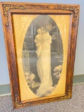 Framed Antique Print of Mother & Child