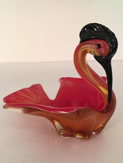 Blown Glass Murano Style Swan