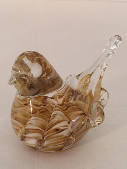 Murano Style Glass Bird Paperweight