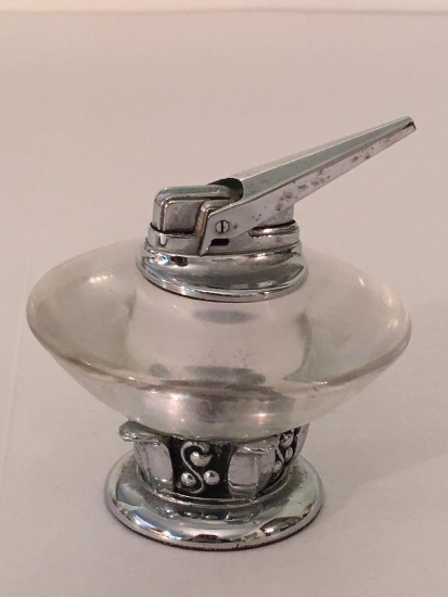 Vintage Metal and Glass Butane Lighter