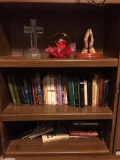 Two Shelf Lots of Books (MUST TAKE ALL) and Religious Decor