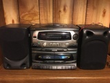 Portable Koss Stereo w/Dual Cassette/Recorder/CD/Speakers