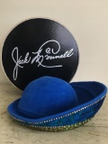 Vintage Designer Jack McConnell Peacock Blue Church Hat w/Box.
