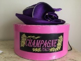 Vintage Ladies Purple Church Hat by Champagne Italy w/Box