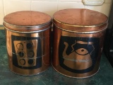 2 Piece Cooper Color Metal Canisters