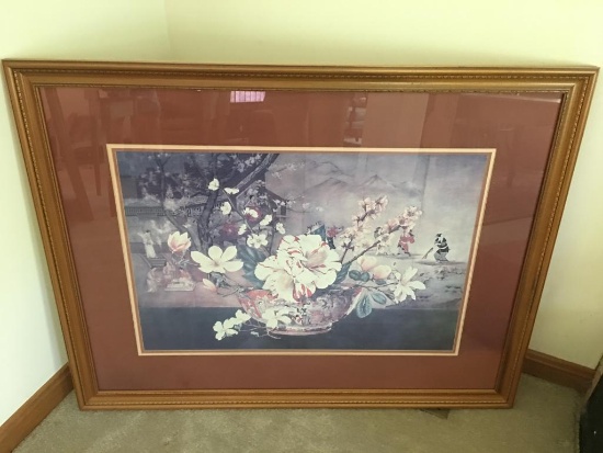 Matted and Framed Floral Picture