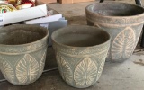 Set of 3 Clay Flower Pots