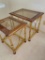 Wood, Glass and Metal, Nesting Lamp Tables, Larger Table is 21